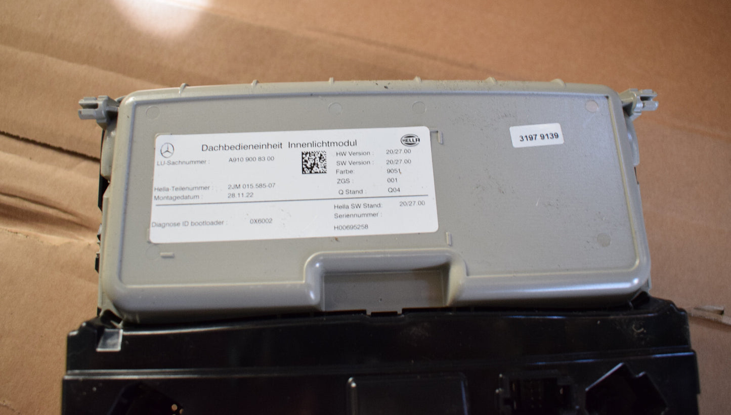 Mercedes w907 w910 Sprinter dachbedieneinheit Licht Innenlicht a9109008300