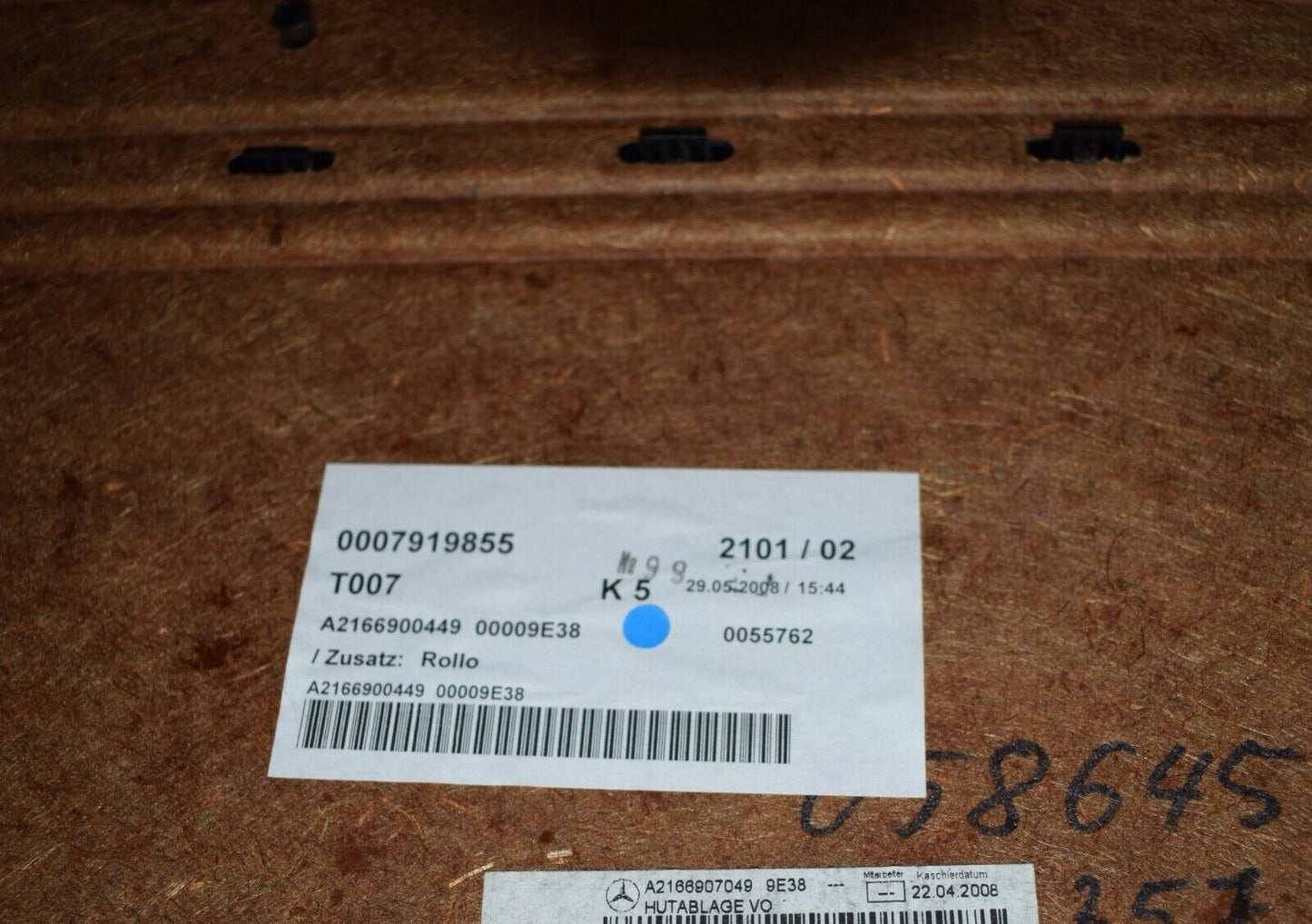 Original Mercedes w216 CL Hutablage A2166900449 9E38 Leder
