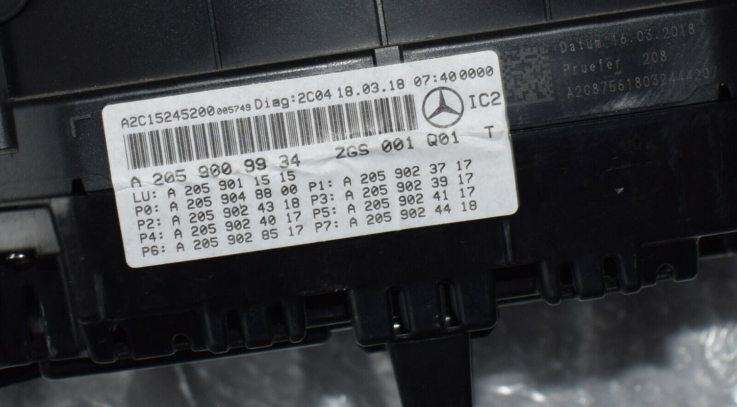 Original Mercedes Tacho AMG a2059009934 KMH Speedometer C Klasse C63