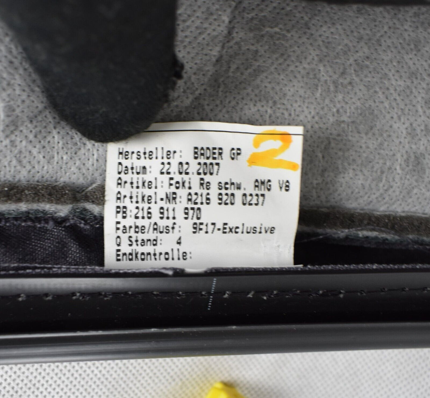 Original Mercedes CL 63 AMG Sitzbezug Leder Exklusive Sitzfläche hinten rechts