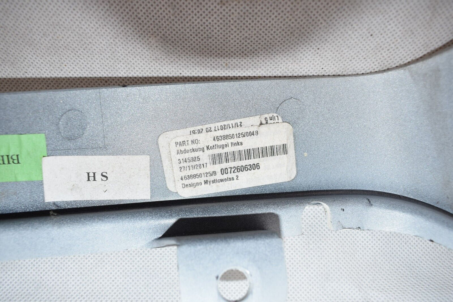 Original Mercedes G Klasse w463 Kotflügel Abdeckung links a4638850125 weiss