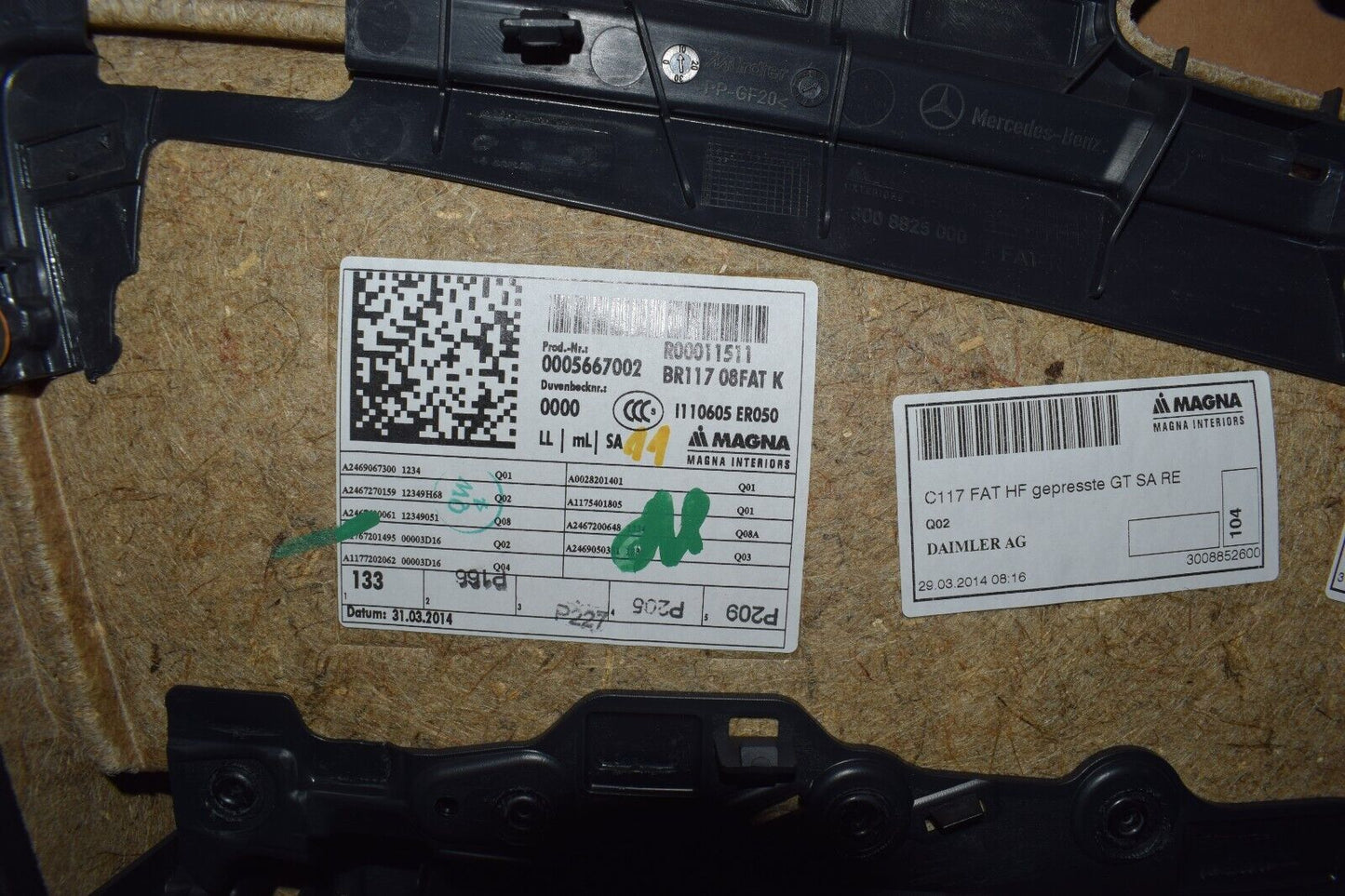 Original Mercedes A Klasse w176 Türverkleidung Türpappe vorne rechts Beifahrer