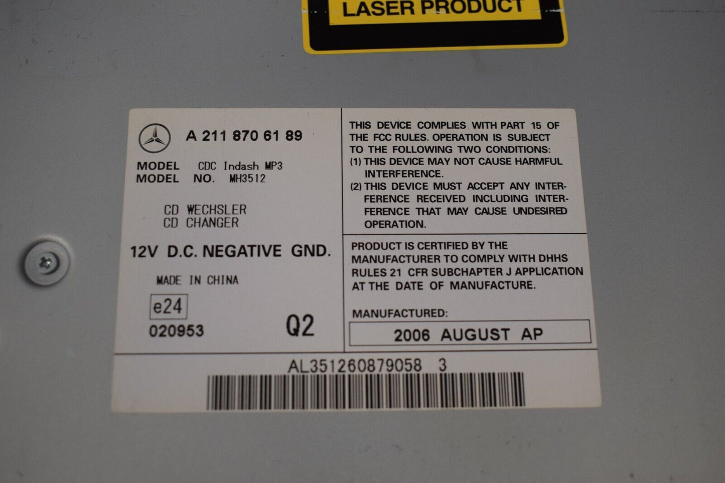Original Mercedes CD Wechsler a2118706189 R Klasse w251