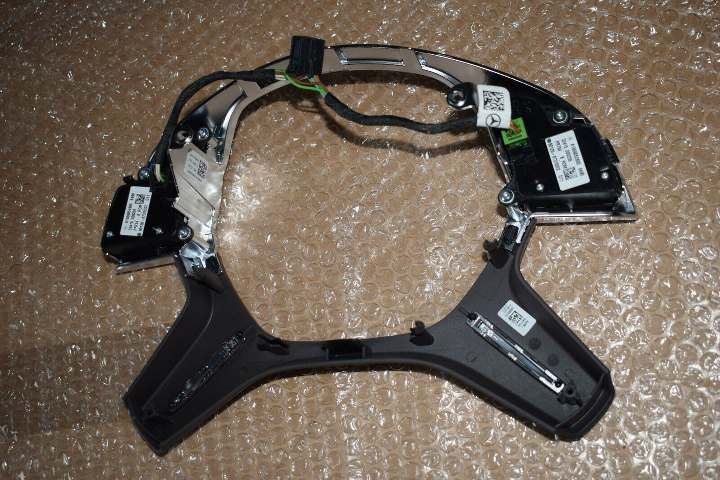 Original Mercedes lenkradblende Chrom mit Tasten a1669051900 moccabraun