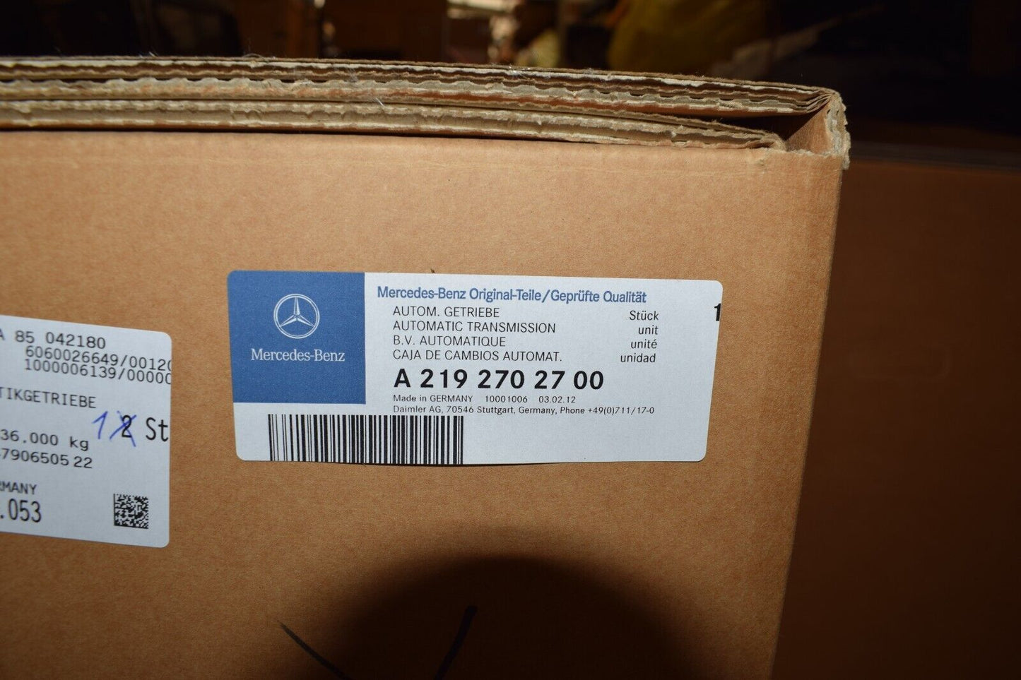 NEU Original Mercedes Automatikgetriebe Getriebe BM722904 a2192702700 OVP