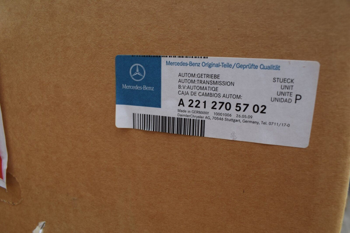NEU Original Mercedes Automatikgetriebe w221 S 7G Getriebe a2212705702 OVP