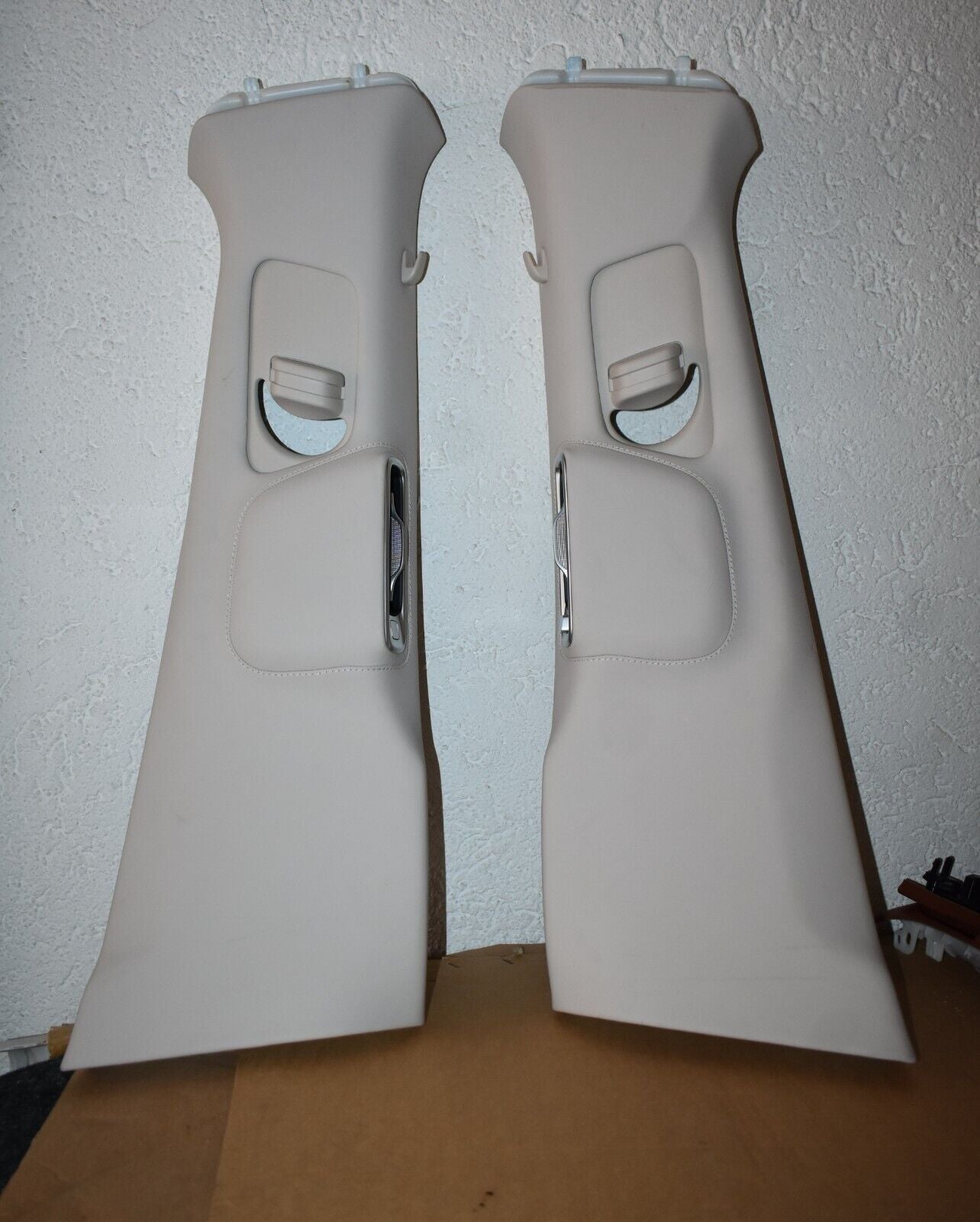 Original Mercedes w223 S Klasse Mittelkonsole B Säule Verkleidung Leder beige