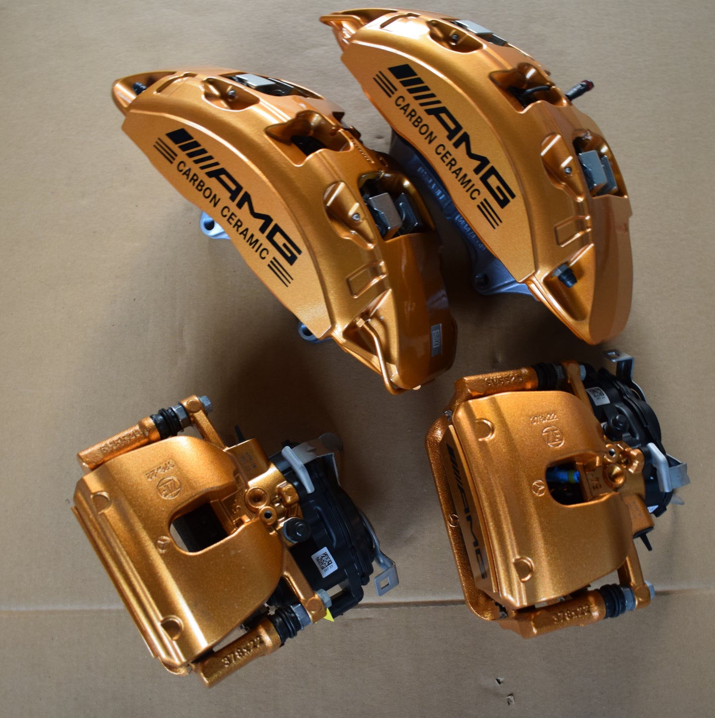 Original Mercedes AMG 297 EQS Carbon vorne hinten Bremssattel Set gold