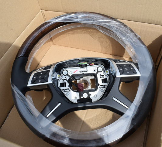 Original Mercedes w166 Holzlenkrad GL ML A1664600118 9E38 schwarz Holz