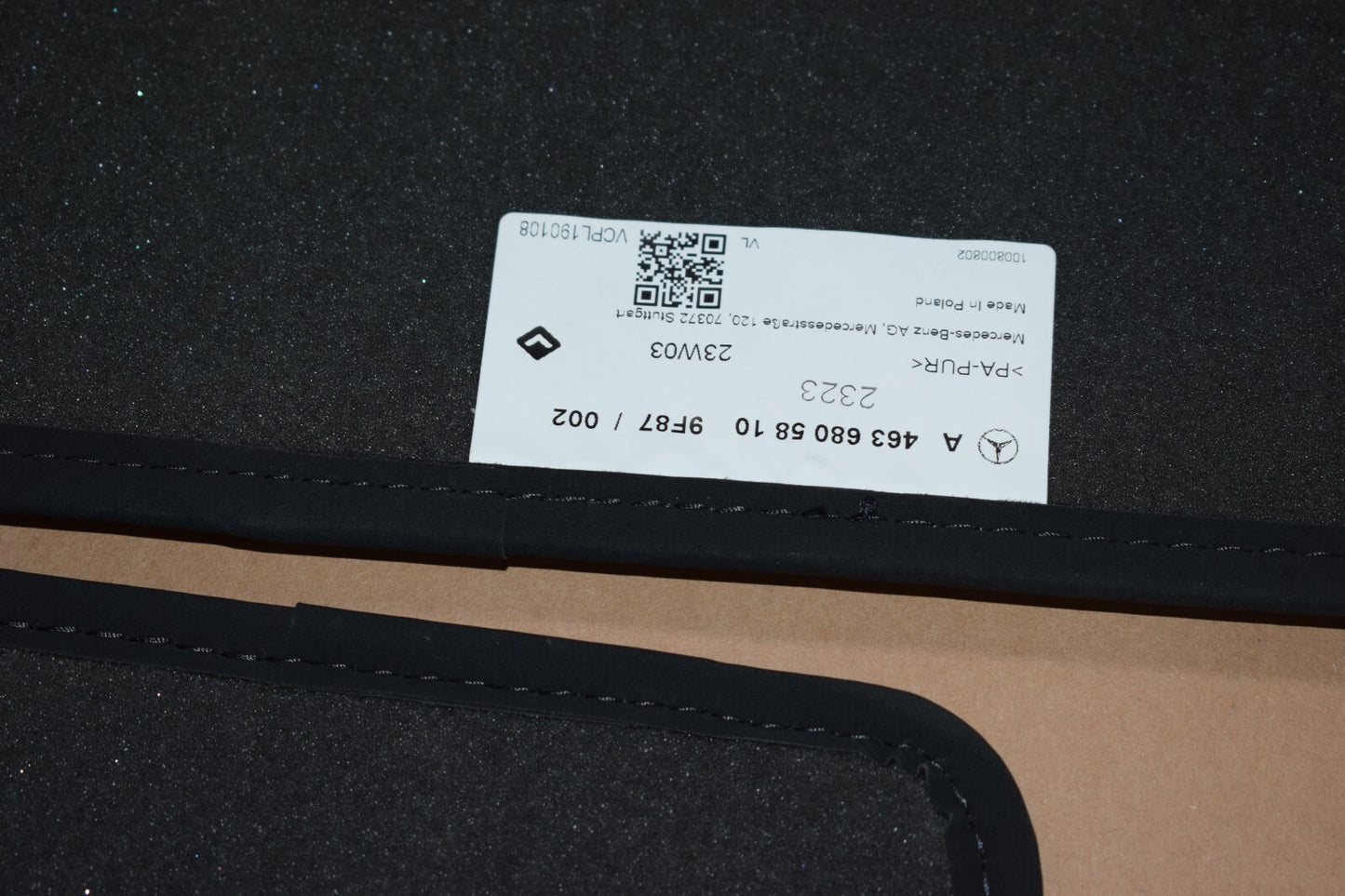 Original Mercedes w463 A G Klasse AMG Fußmatten Satz Velour schwarz