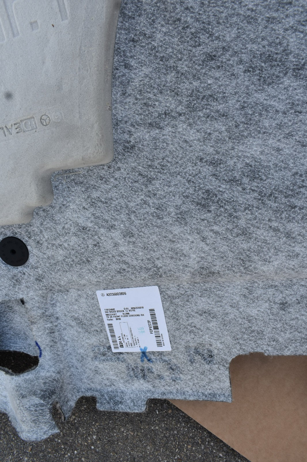 Mercedes w223 S klasse Bodenbelag Fußboden Teppich a2236803806 a2236803706