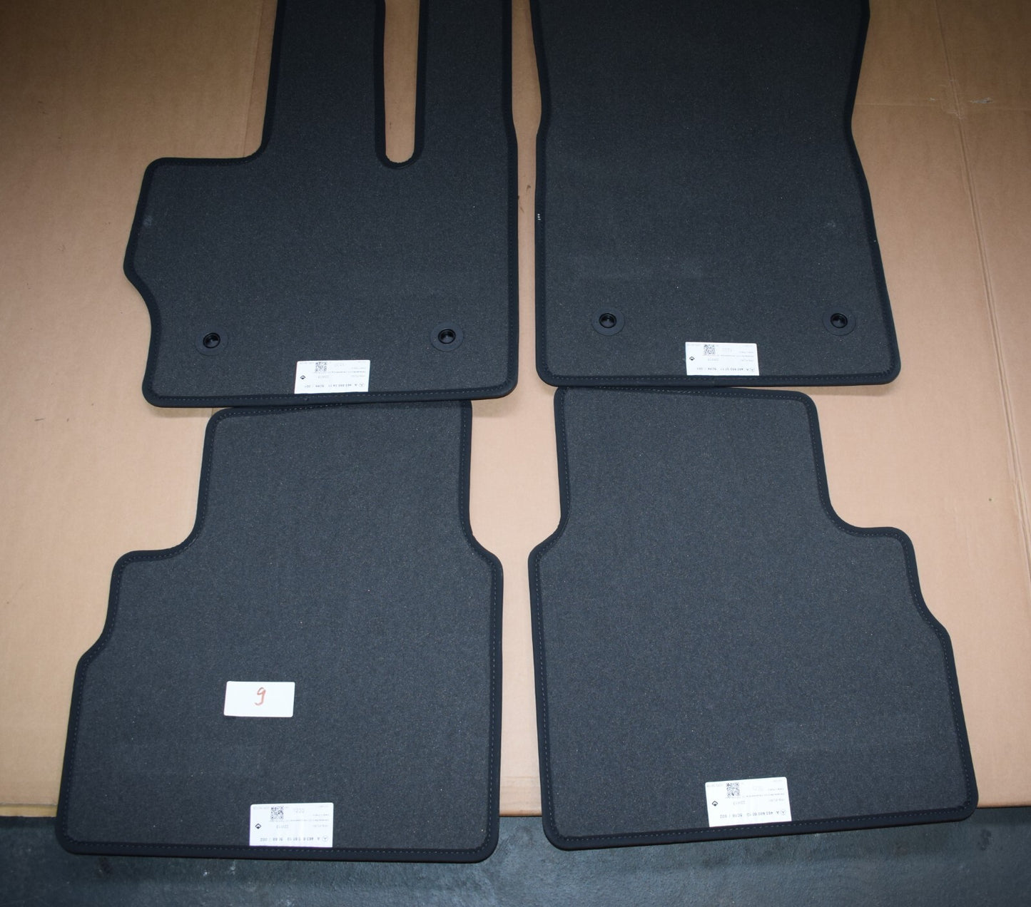 Original Mercedes w463 A G Klasse AMG Fußmatten Satz Velour schwarz blaue Naht