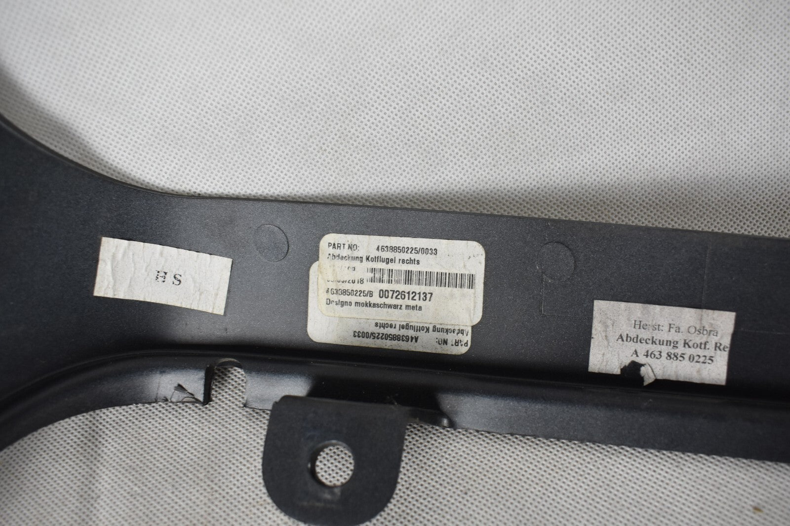 Original Mercedes G Klasse w463 Kotflügel Abdeckung rechts a4638850225