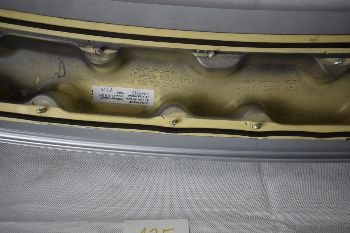 Original Mercedes AMG GT 290 X290 rear Spoiler Unterteil Unterbau Iridiumsilber