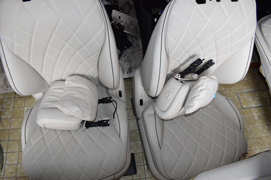 Mercedes w223 S Klasse Sitze vorne hinten Einzelsitze Weiss Innenausstattung