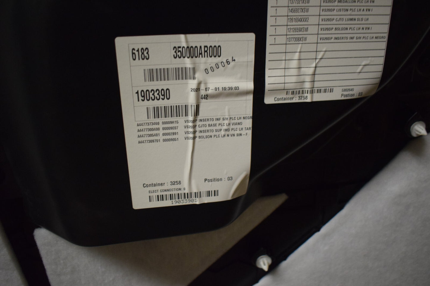 Original Mercedes w447 Vito Türverkleidung für Schiebetür links oben unten