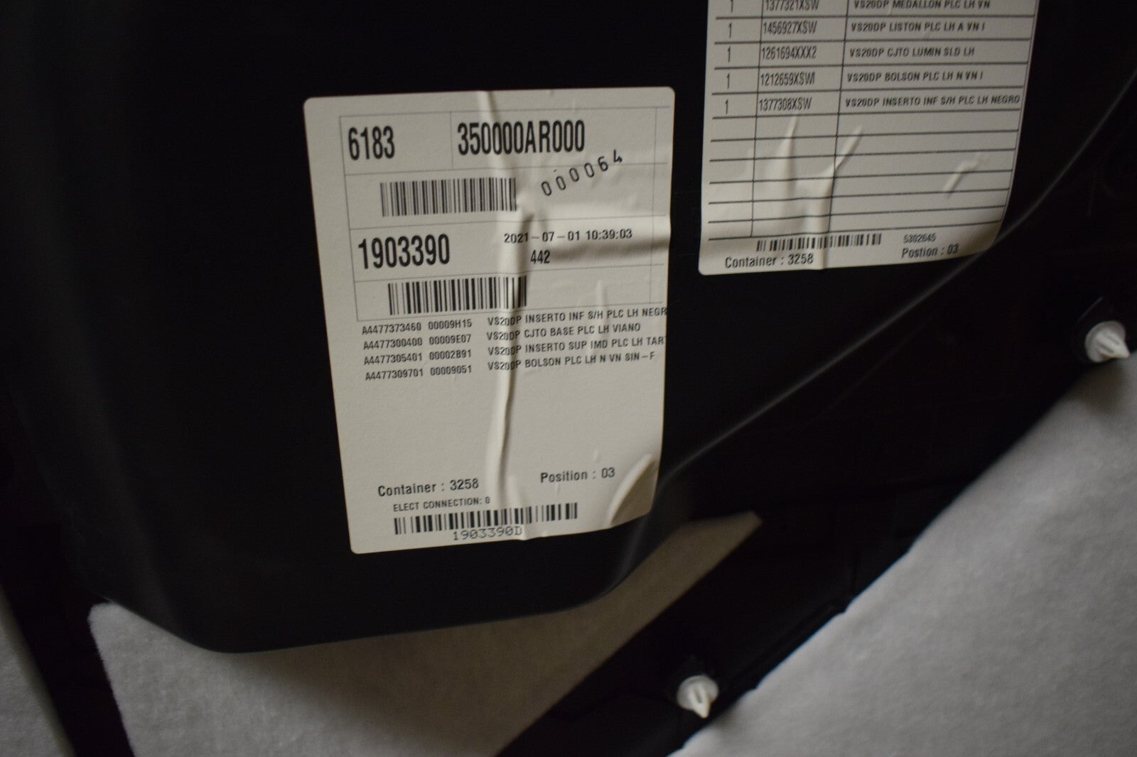 Original Mercedes w447 Vito Türverkleidung für Schiebetür links oben unten