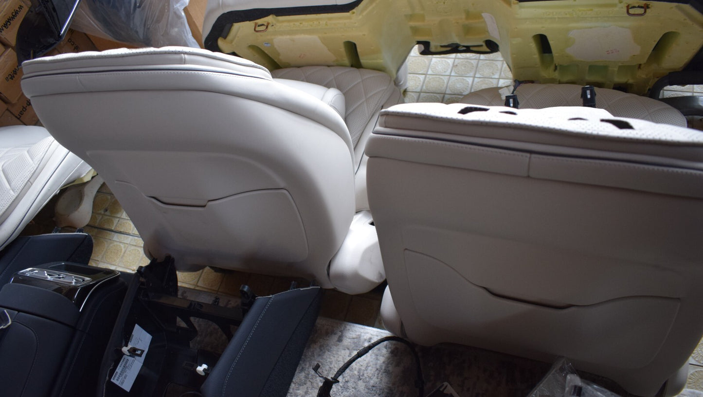 Mercedes w223 S Klasse Sitze vorne hinten Einzelsitze Weiss Innenausstattung