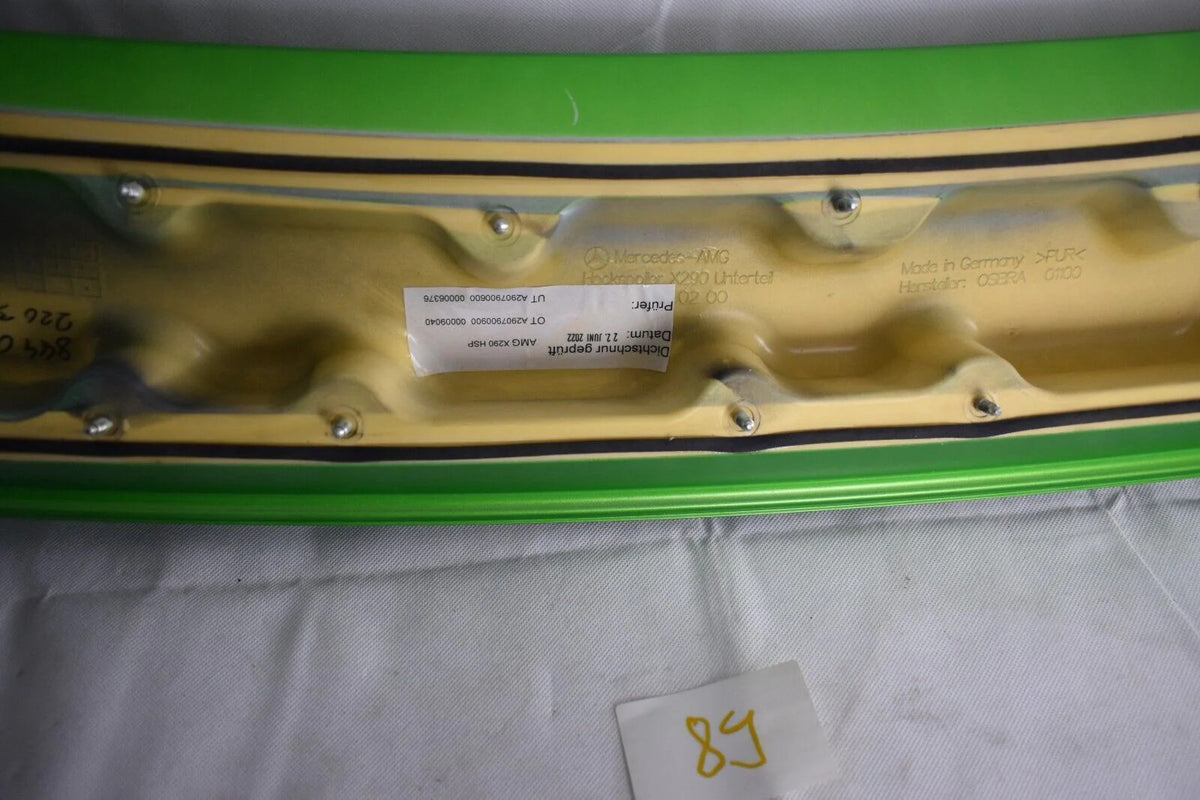 Original Mercedes AMG GT 290 X290 rear Spoiler Unterteil Unterbau Green hell mag