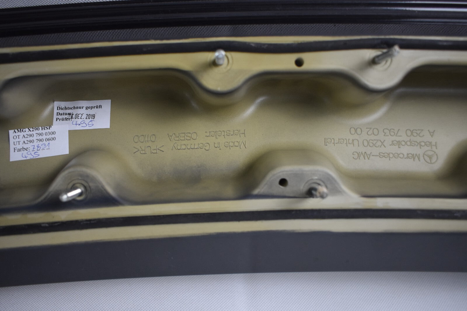 Original Mercedes AMG GT 290 X290 rear Spoiler Unterteil Unterbau Graphitgrau
