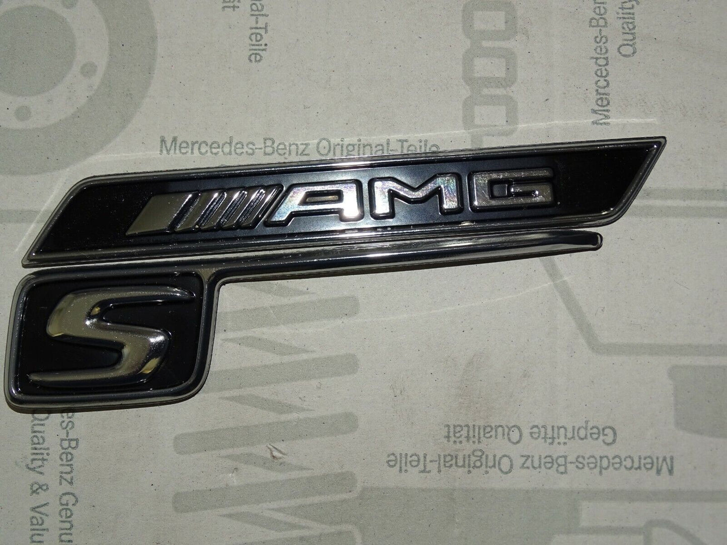 Original Mercedes AMG S line Schriftzug Aufkleber Emblem Set embleme kotflügel