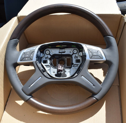 Original Mercedes w166 Holzlenkrad GL ML A1664601703 7J14 Basaltgrau Holz