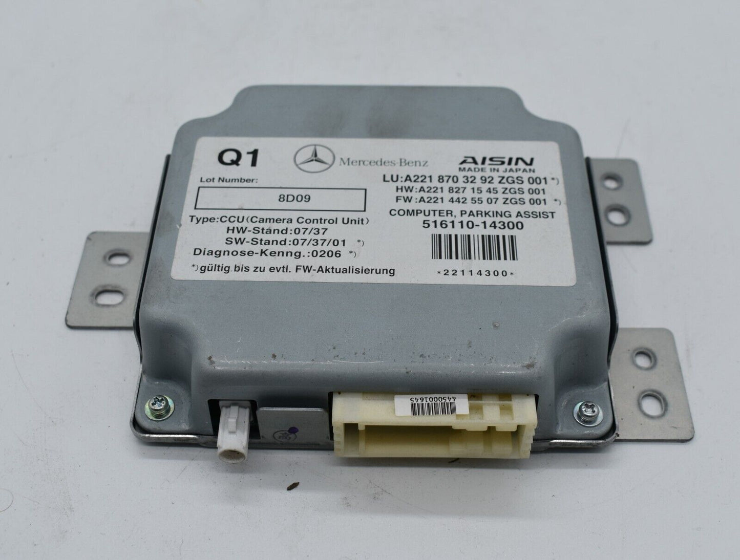 Original Mercedes s klasse w221 Steuergerät Rückfahrkamera a2218703292