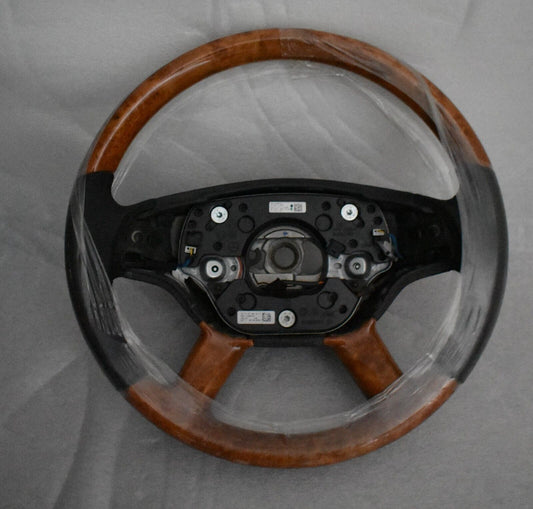 Mercedes S klasse W221 W216 CL Holzlenkrad a 2214603503 Lenkrad heizbar Pappel