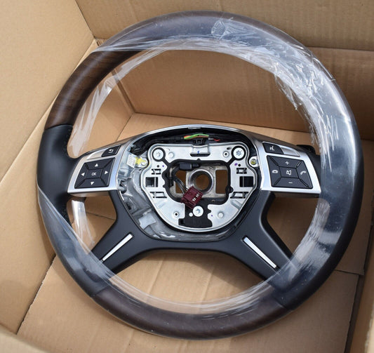Original Mercedes w166 Holzlenkrad GL ML A1664600118 9E38 schwarz Esche braun