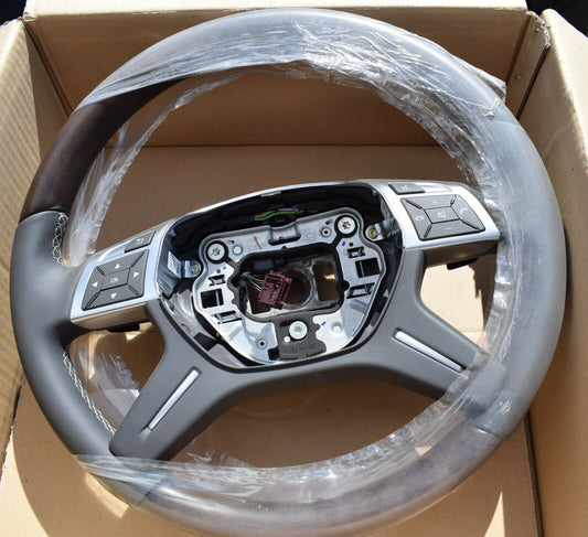 Original Mercedes w166 Holzlenkrad GL ML A1664600118 7J14 basaltgrau Holz