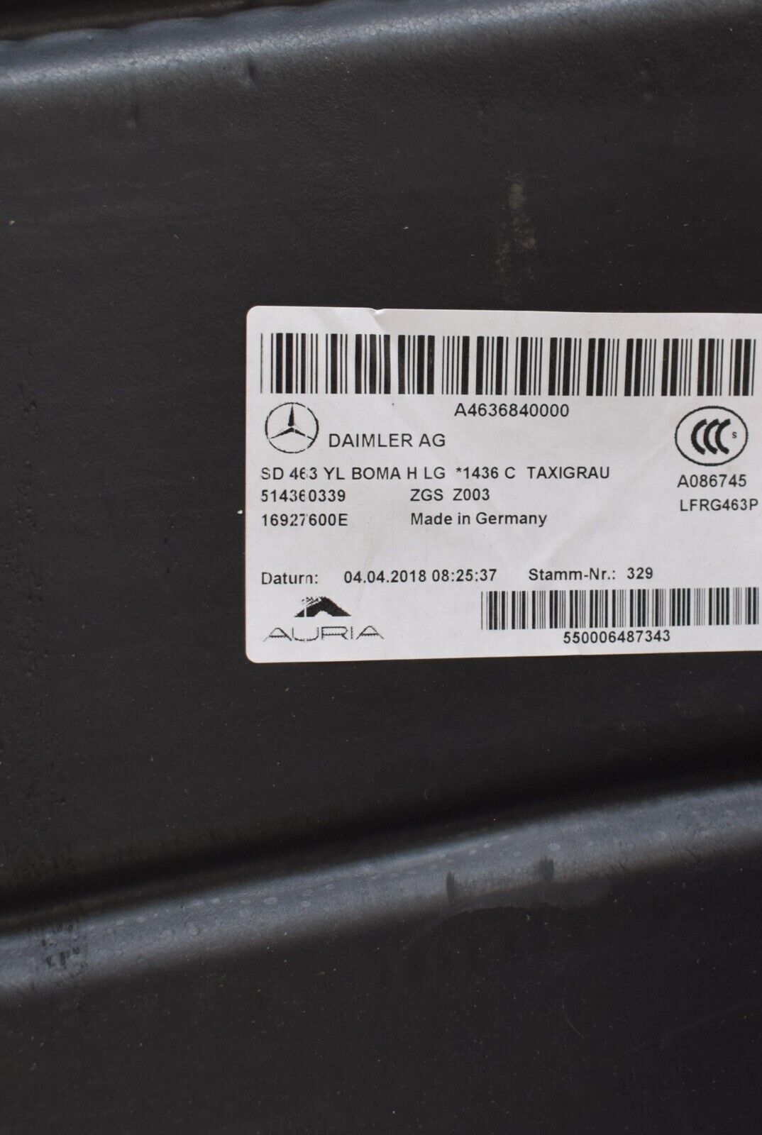 Original Mercedes G Klasse w463 Kofferraumboden a4636840000 Matte