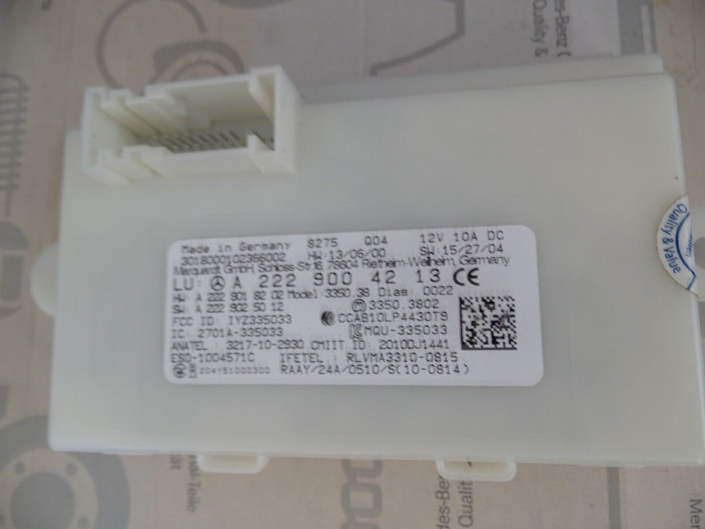 Mercedes W205 Keyless Anti Theft Control Module A 2229004213 s klasse w222 x222