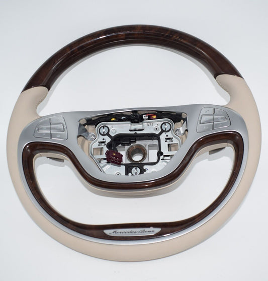 Original Mercedes Holzlenkrad w222 S Klasse Spurassistent Beige a0024601403