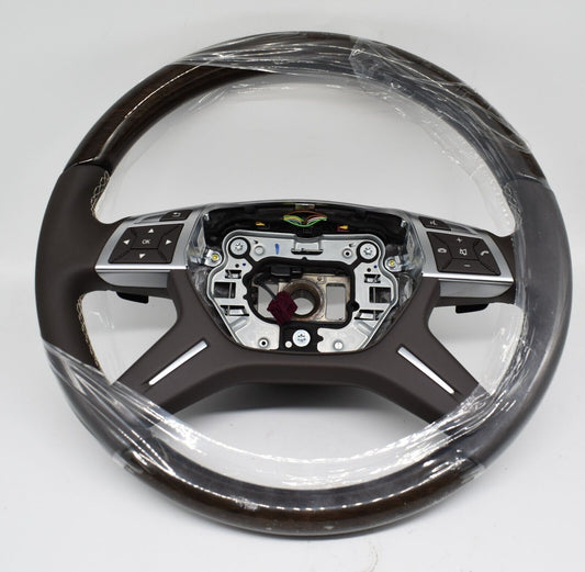 Original Mercedes w166 Holzlenkrad GL ML A1664600118 8P18 Braun dunkel Holz