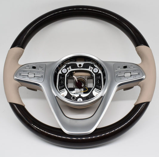 Original Mercedes w222 Lederlenkrad S Klasse A0004603104 Holzlenkrad Seidenbeige