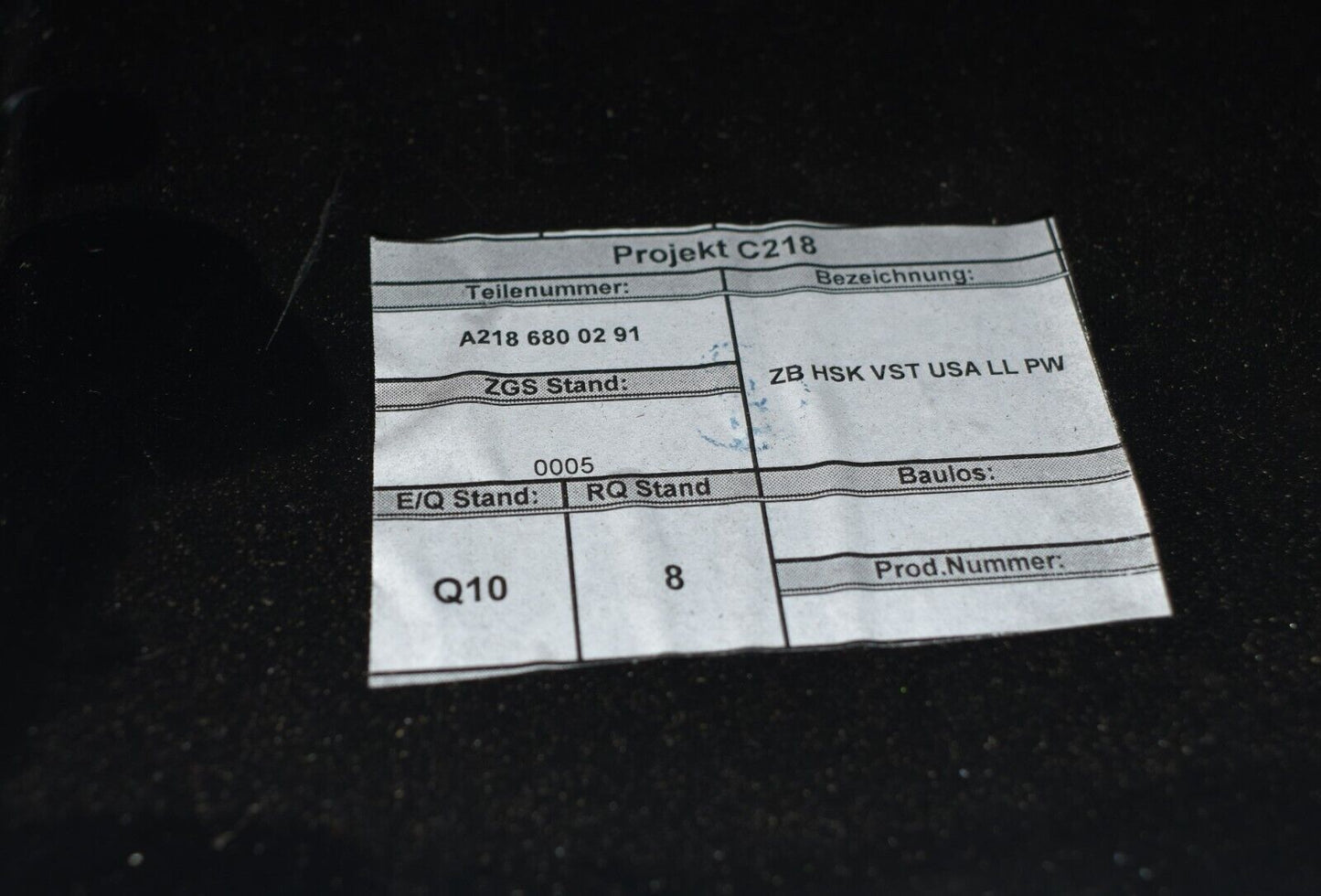 Original Mercedes CLS w218 218 Handschuhfach Staufach Schwarz a2186800291