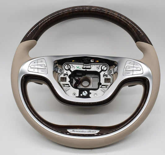 Original Mercedes Holzlenkrad w222 Seidenbeige a2224605703 S Klasse Lenkrad