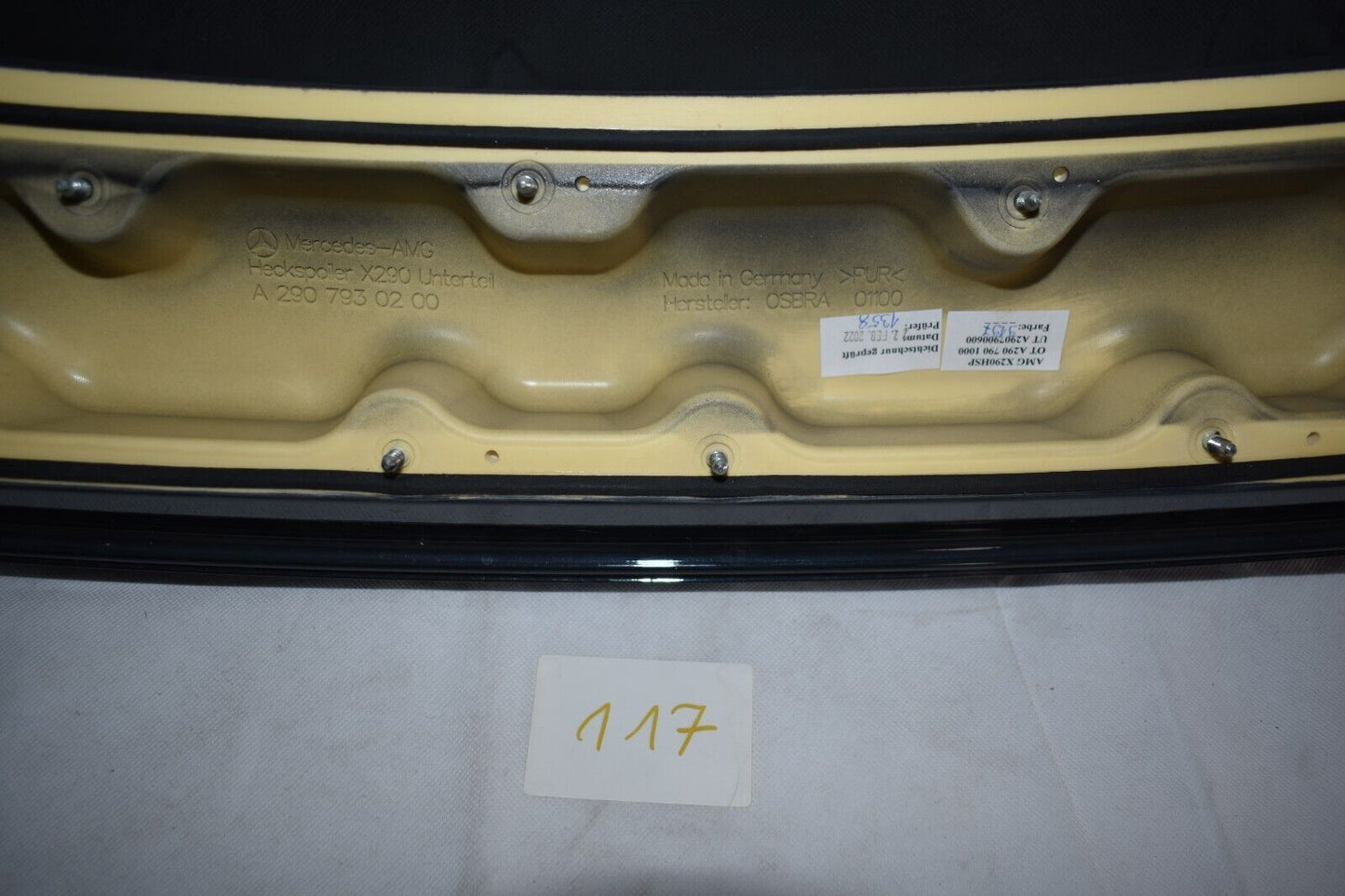 Original Mercedes AMG GT 290 X290 rear Spoiler Unterbau Obsidianschwarz
