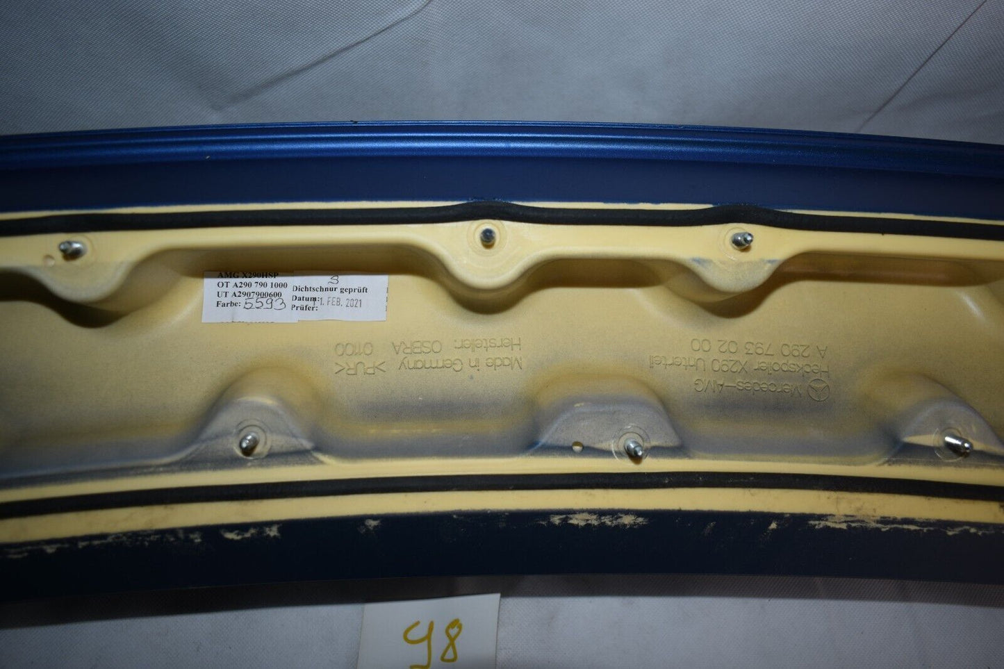 Original Mercedes AMG GT 290 X290 rear Spoiler Heckspoiler Carbon Spektralblau m