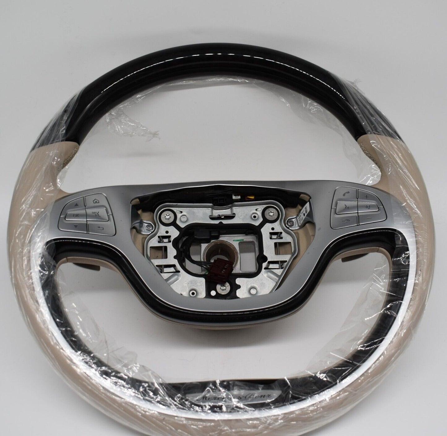 Original Mercedes w222 S Klasse Holzlenkrad heizbar Seidenbeige a0024601503