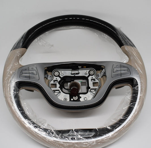 Original Mercedes w222 S Klasse Holzlenkrad heizbar Seidenbeige a0024601503