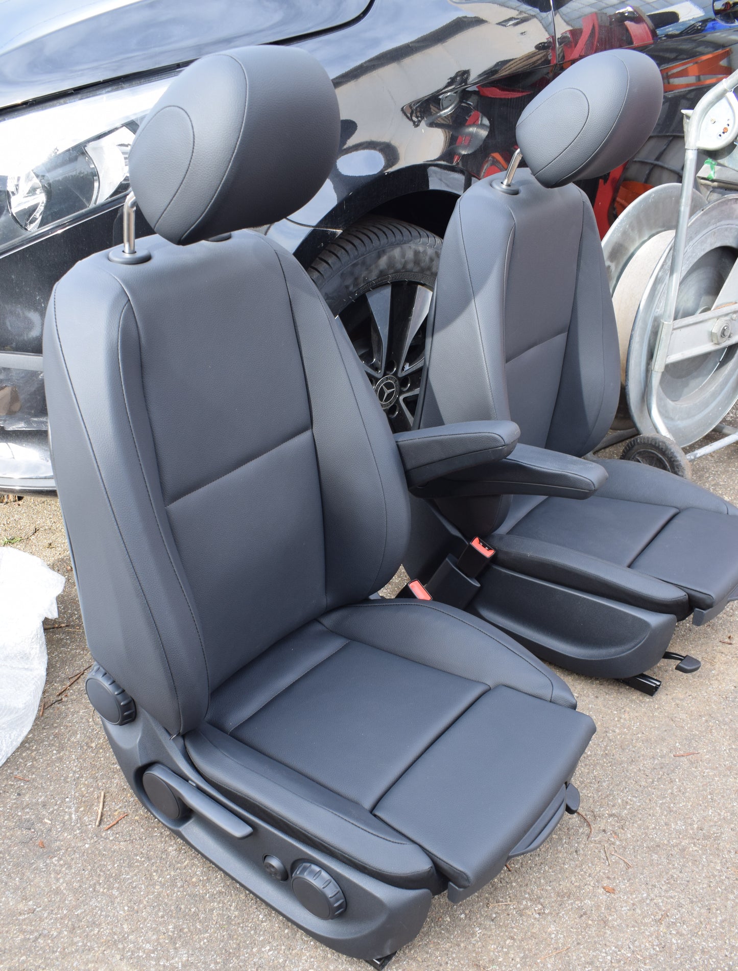 Original Mercedes w447 Vito Fahrer Beifahrer Sitz Kunstleder Komfort Sitzheizung