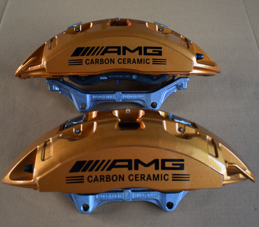 Original Mercedes AMG 297 EQS Carbon vorne neu Bremssattel Set gold