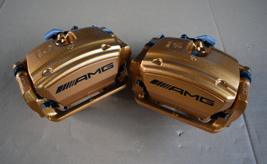 Original Mercedes AMG 297 EQS Carbon hinten Bremssattel Set gold