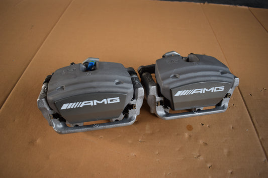Original Mercedes AMG 297 EQS 53 hinten Bremssattel Set silber